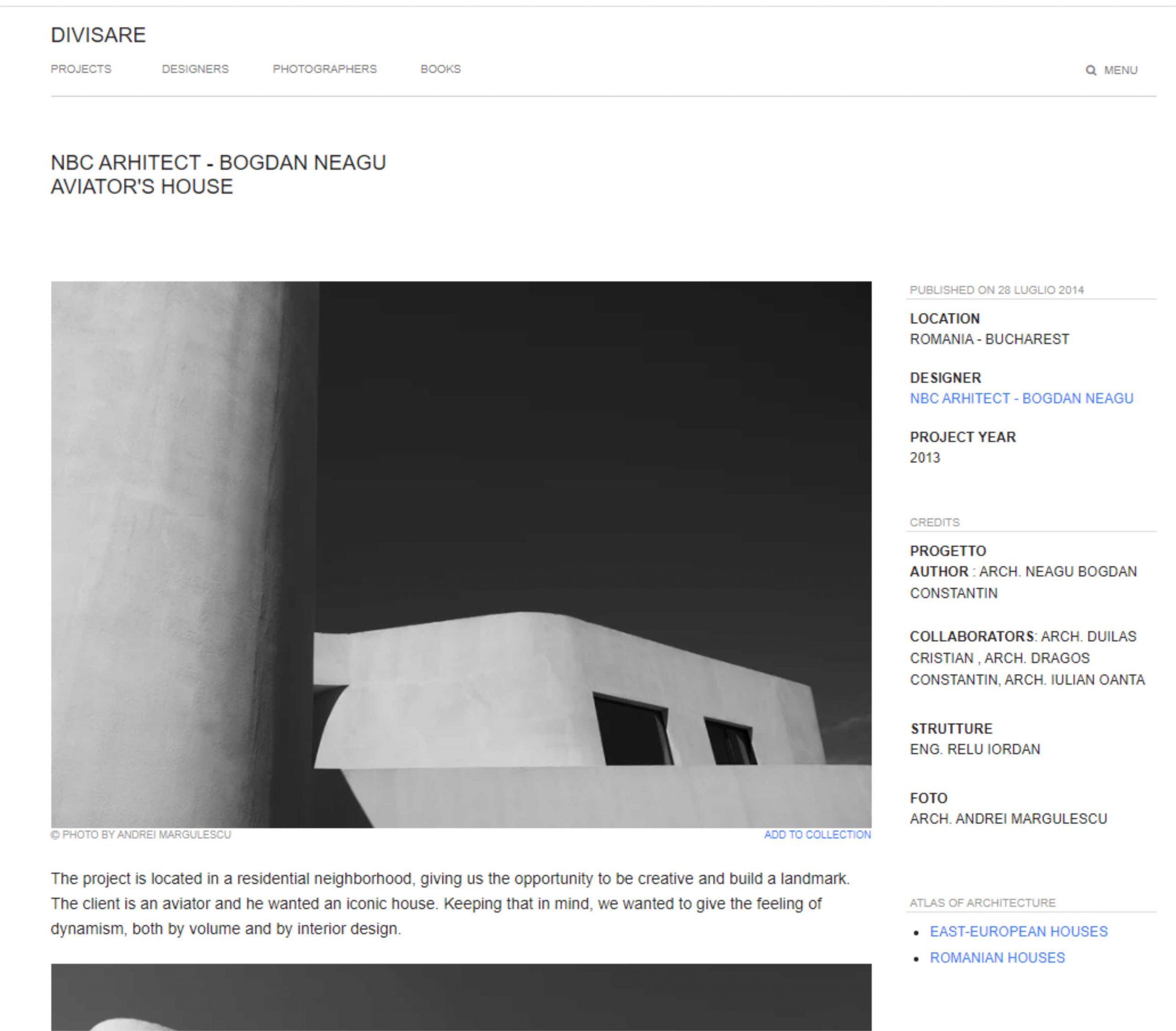 NBC/ARHITECT – Divisare – Aviator's House