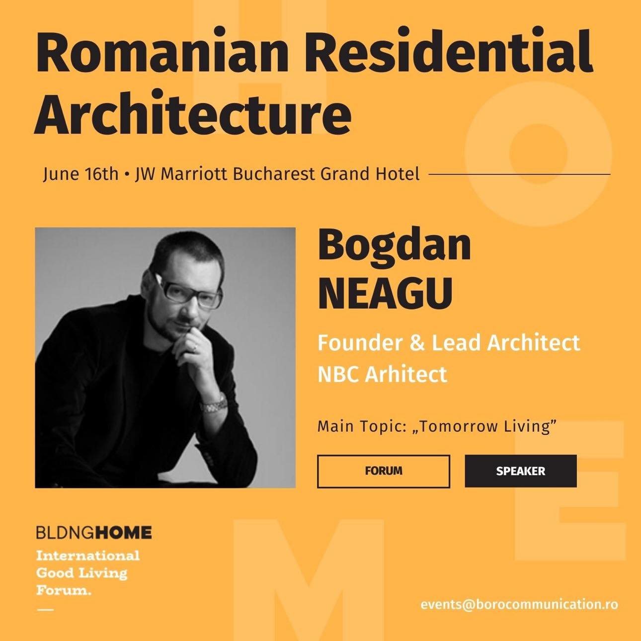 NBC/ARHITECT – BLDNG HOME – International Good Living Forum 2023 – speaker
