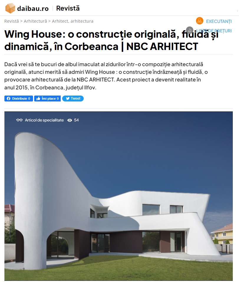 NBC/ARHITECT – Daibau Magazine 2023 – Wing House